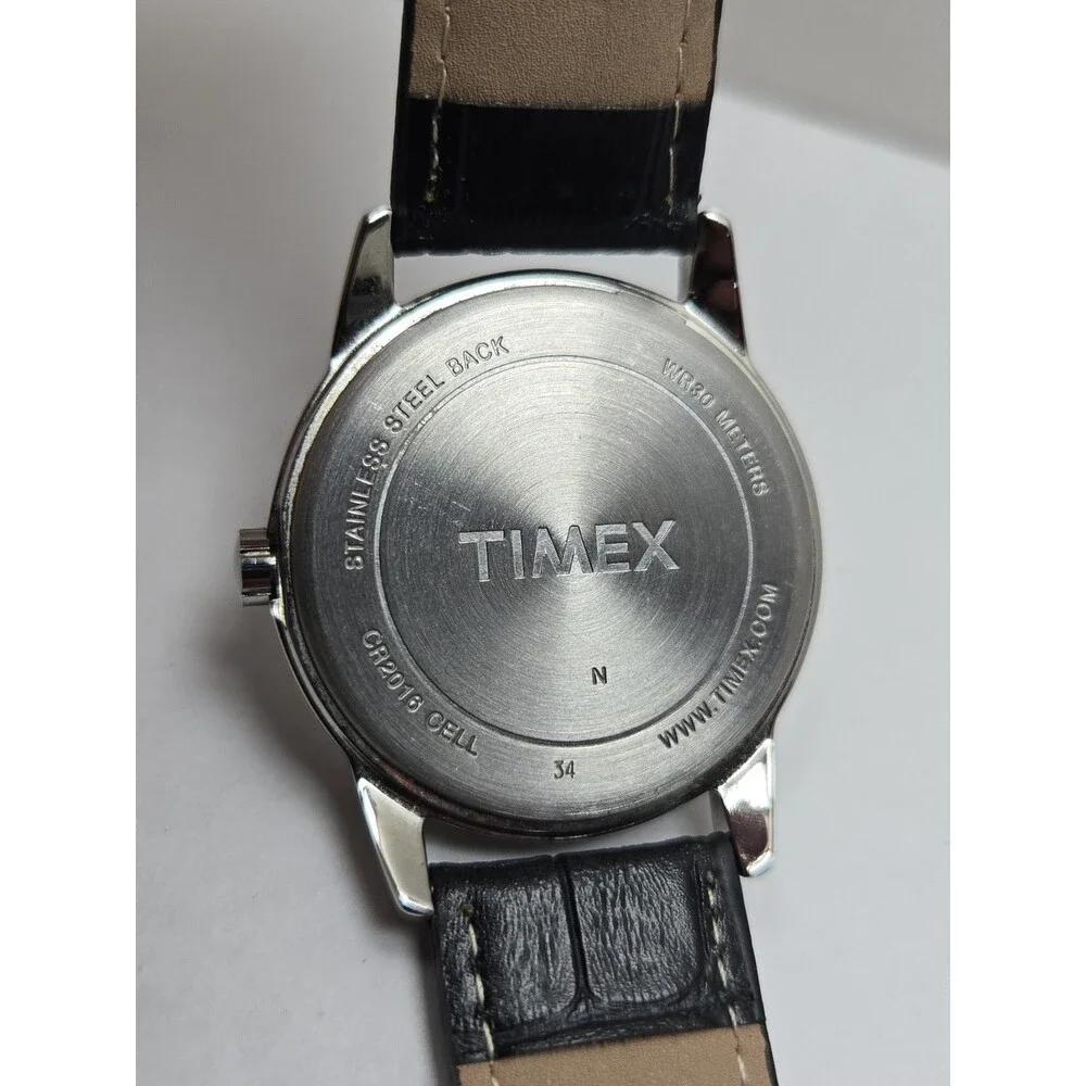 Timex Easy Reader Mens 38mm Date Watch Silver Tone Indiglo New Battery